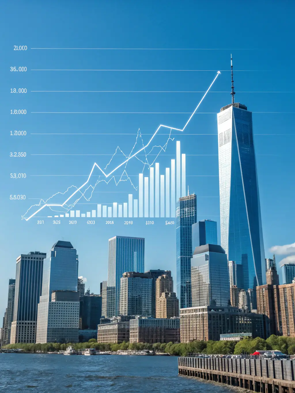 A graph showing upward financial trends in the Mexican economy, illustrating growth and investment potential.