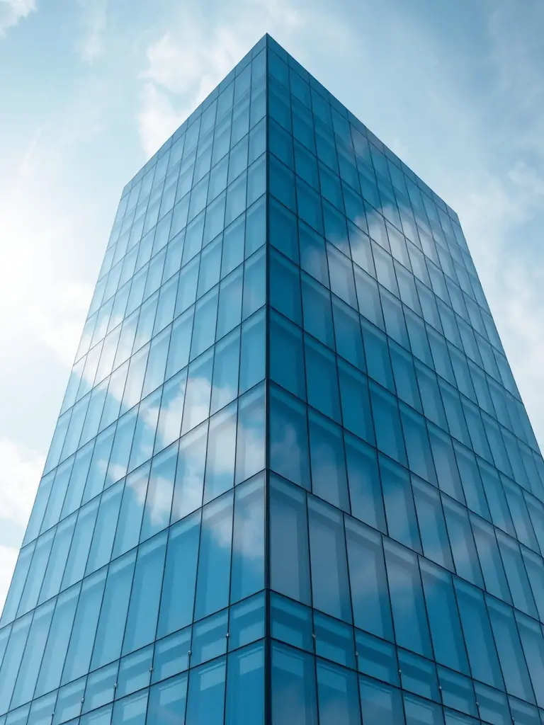 A modern office building in Mexico City, symbolizing financial growth and stability, with a focus on the vibrant cityscape in the background.
